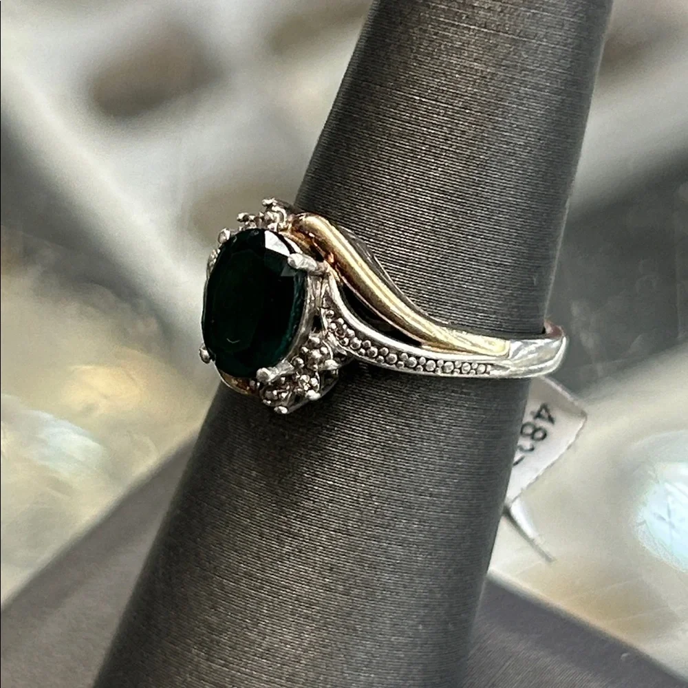 483727 925/10k Emerald ring - Picture 3 of 4
